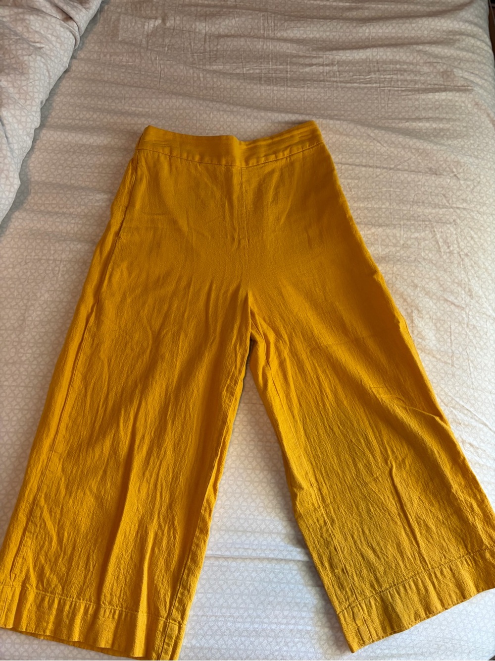Madewell Yellow Elastic-Waist Lightweight Pants